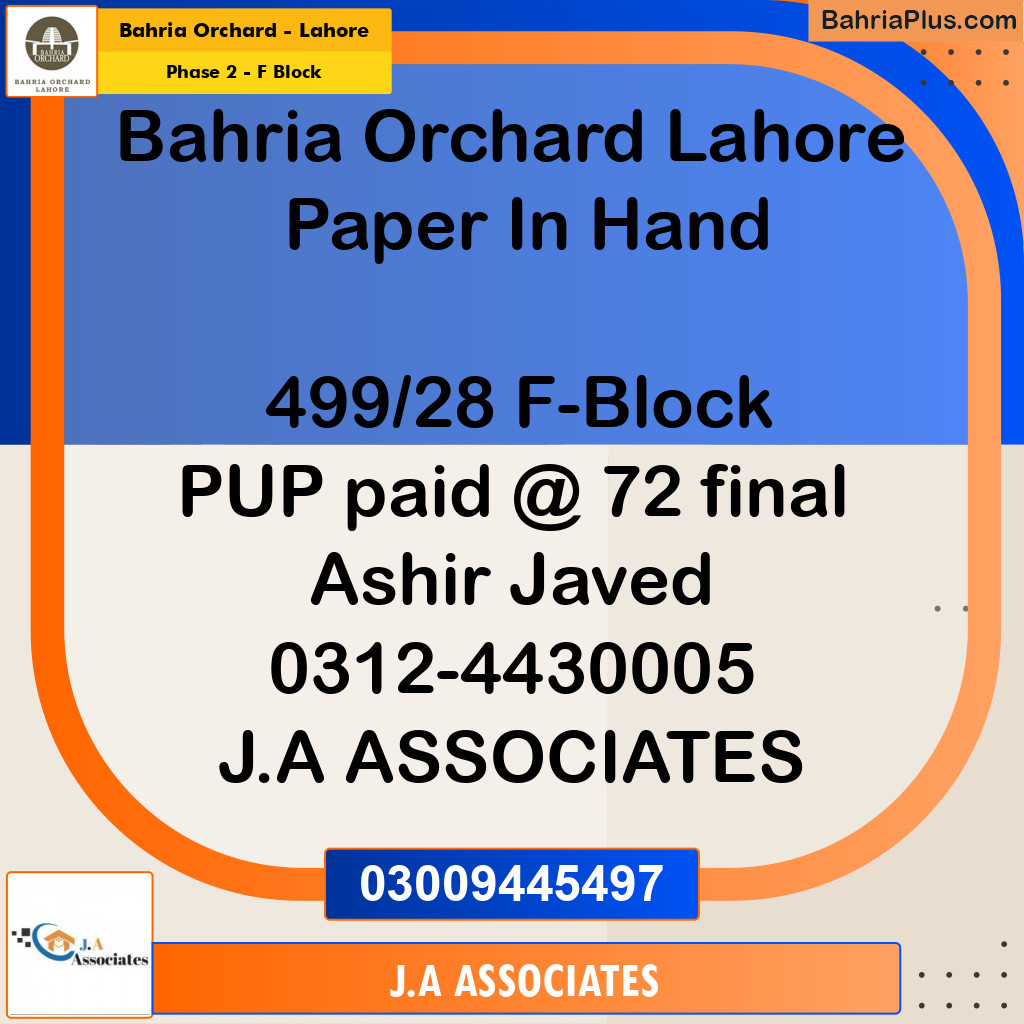 8 Marla Residential Plot for Sale in Phase 2 - F Block -  Bahria Orchard, Lahore - (BP-271950)