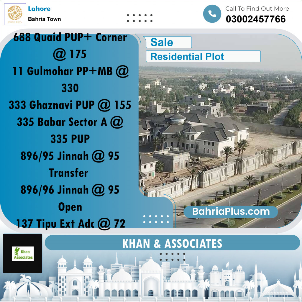 Residential Plot for Sale in Bahria Town, Lahore - (BP-271963)