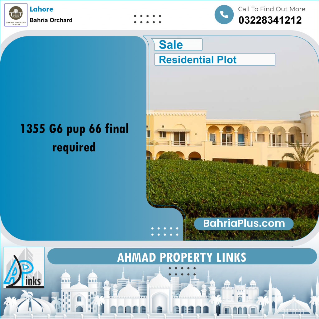 Residential Plot for Sale in Bahria Orchard, Lahore - (BP-272004)