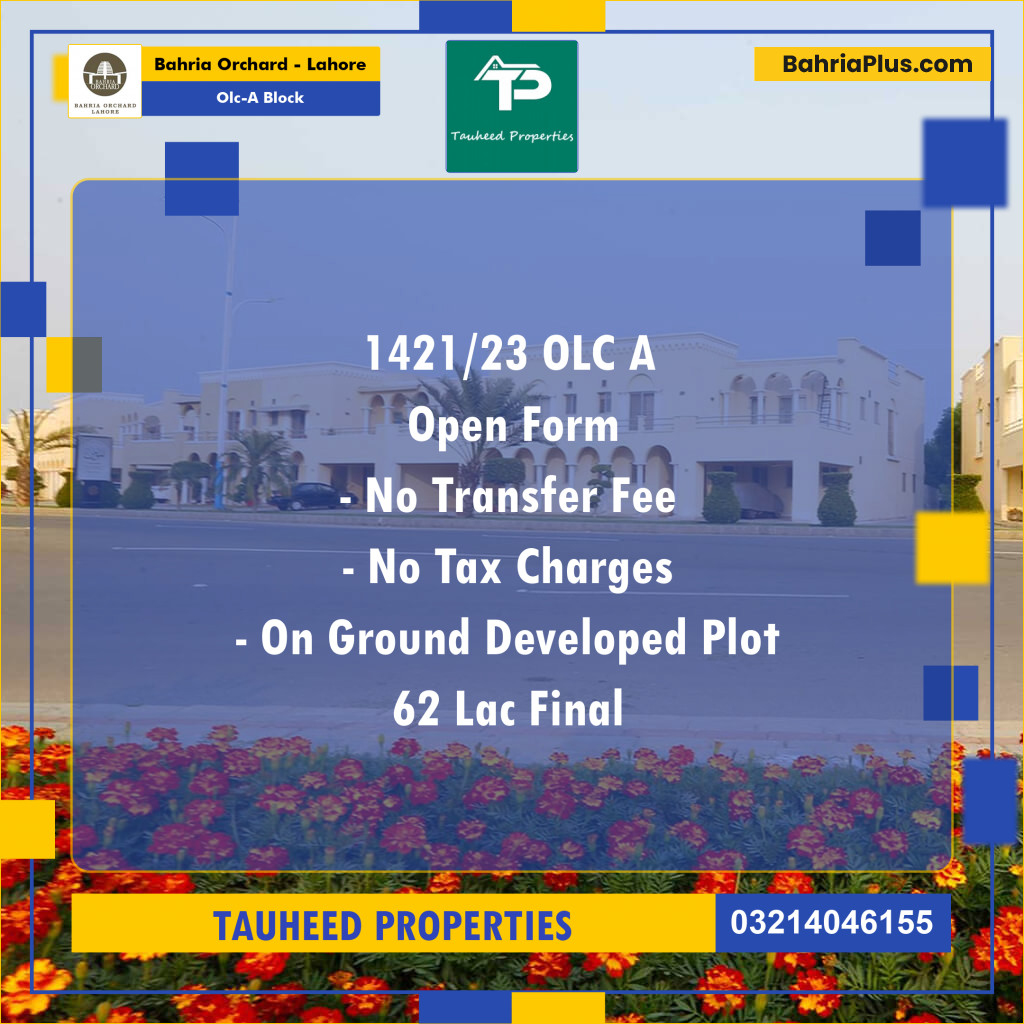 5 Marla Residential Plot for Sale in OLC-A Block -  Bahria Orchard, Lahore - (BP-272035)