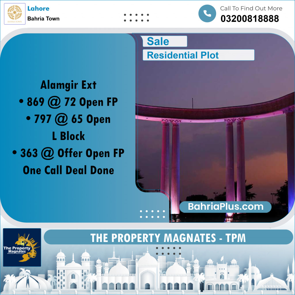 5 Marla Residential Plot for Sale in Bahria Town, Lahore - (BP-272055)
