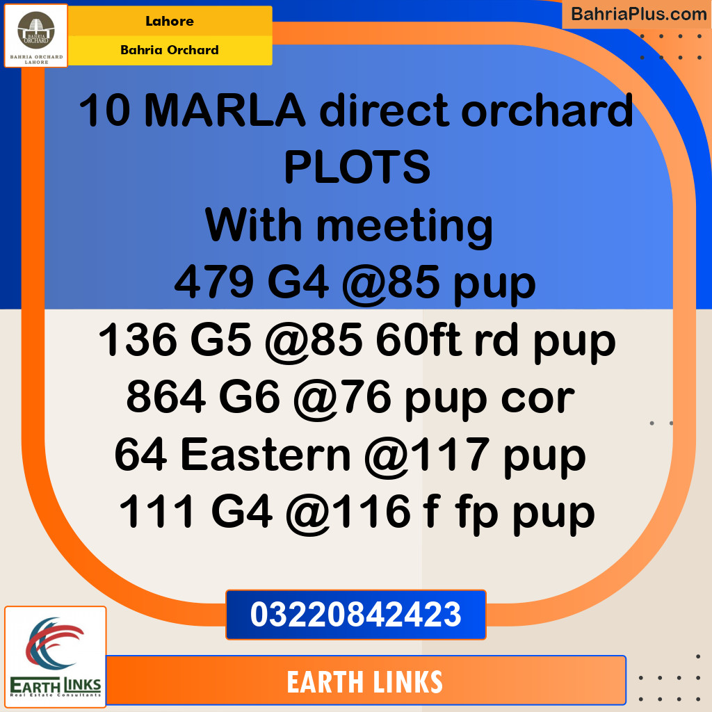 Residential Plot for Sale in Bahria Orchard, Lahore - (BP-272103)