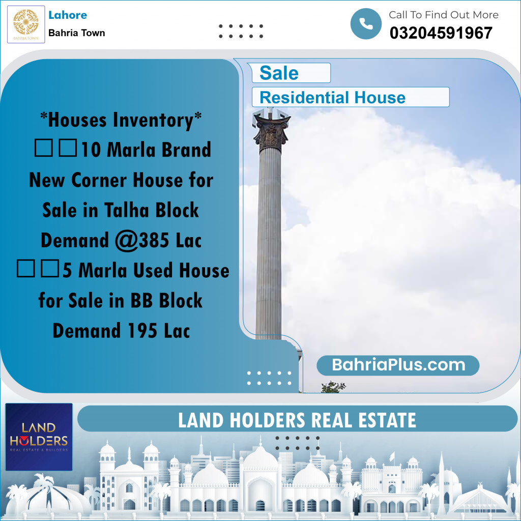 Residential House for Sale in Bahria Town, Lahore - (BP-272108)