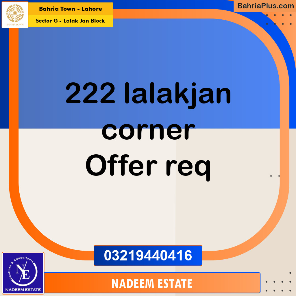 Residential Plot for Sale in Sector G - Lalak Jan Block -  Bahria Town, Lahore - (BP-272123)