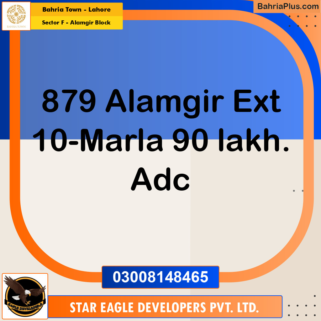 10 Marla Residential Plot for Sale in Sector F - Alamgir Block -  Bahria Town, Lahore - (BP-272130)