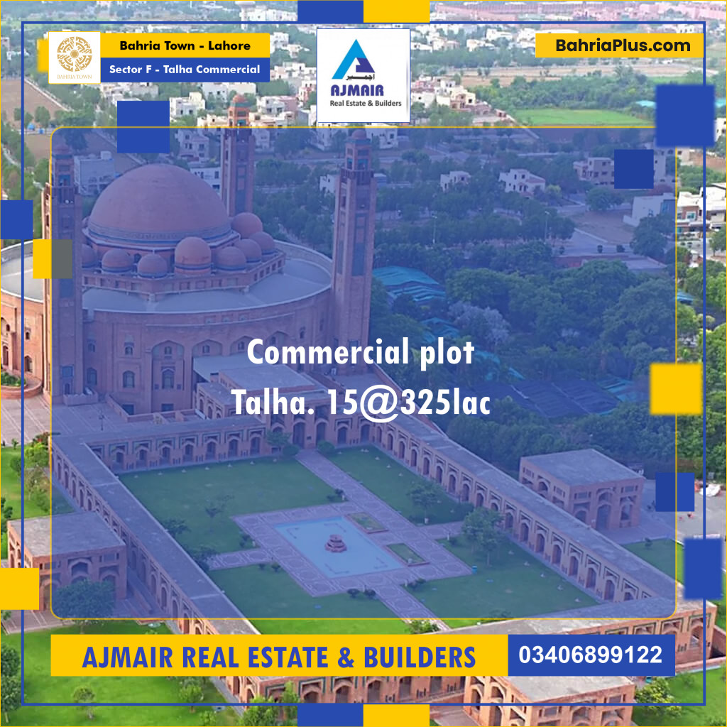 5 Marla Commercial Plot for Sale in Sector F - Talha Commercial -  Bahria Town, Lahore - (BP-272145)
