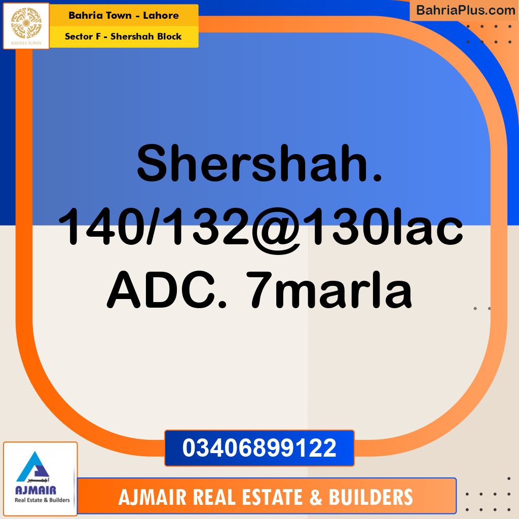 5 Marla Residential Plot for Sale in Sector F - Shershah Block -  Bahria Town, Lahore - (BP-272154)
