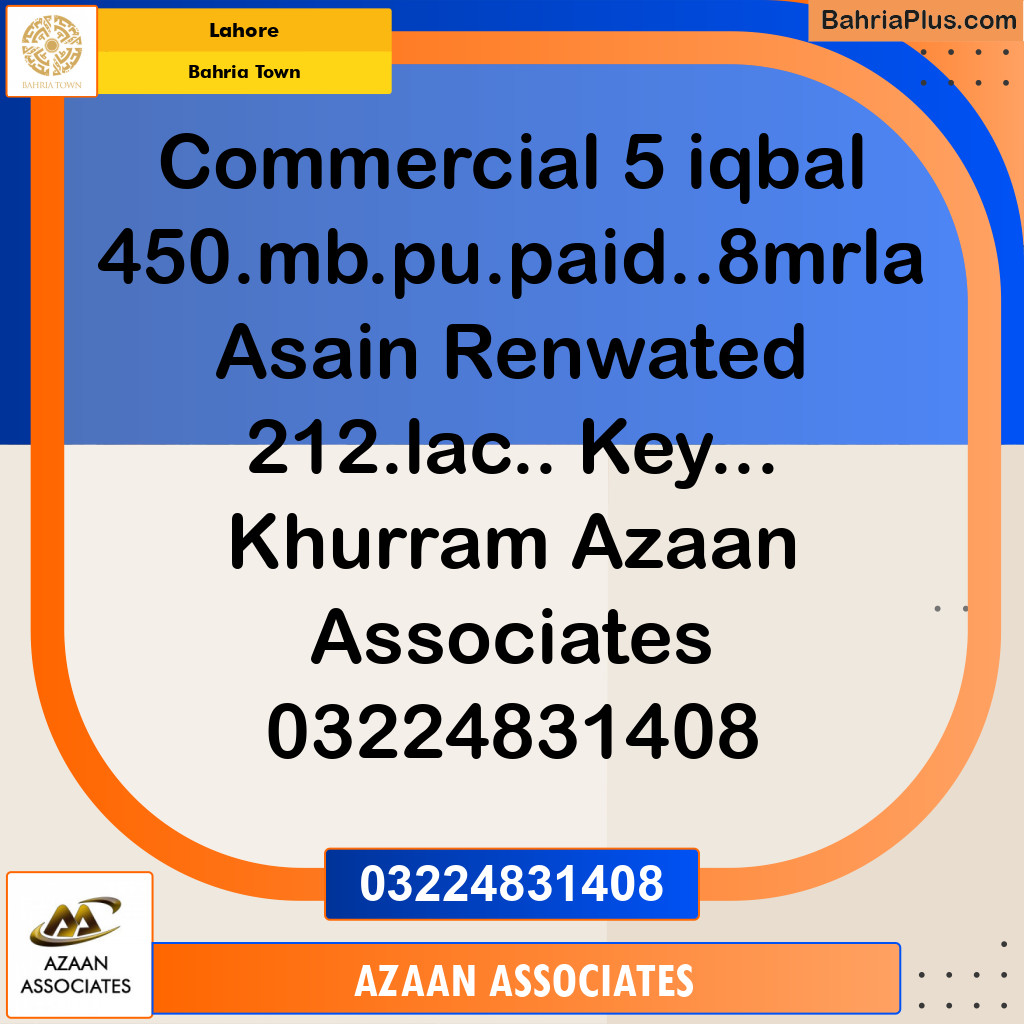 Residential Plot for Sale in Bahria Town, Lahore - (BP-272248)