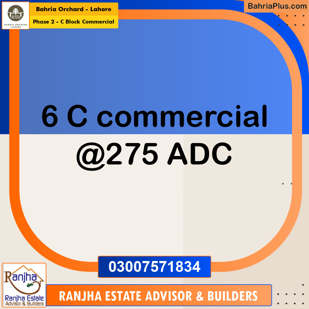 5 Marla Commercial Plot for Sale in Phase 2 - C Block Commercial -  Bahria Orchard, Lahore - (BP-272340)
