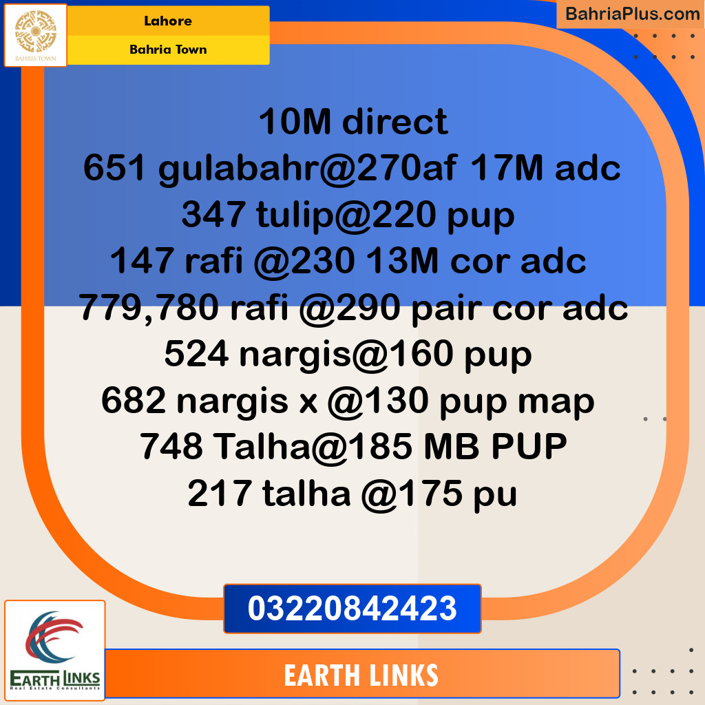 Residential Plot for Sale in Bahria Town, Lahore - (BP-272415)