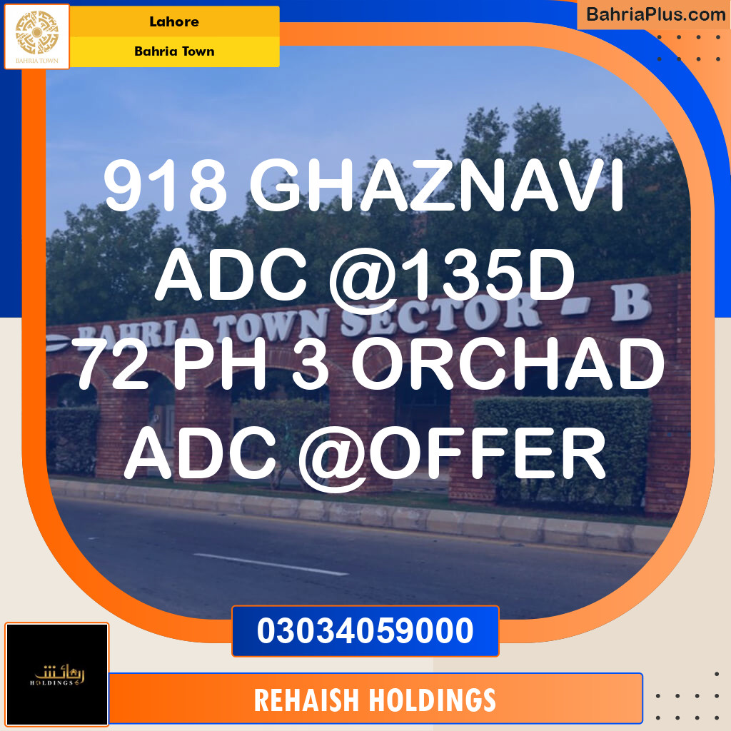 Residential Plot for Sale in Bahria Town, Lahore - (BP-272430)