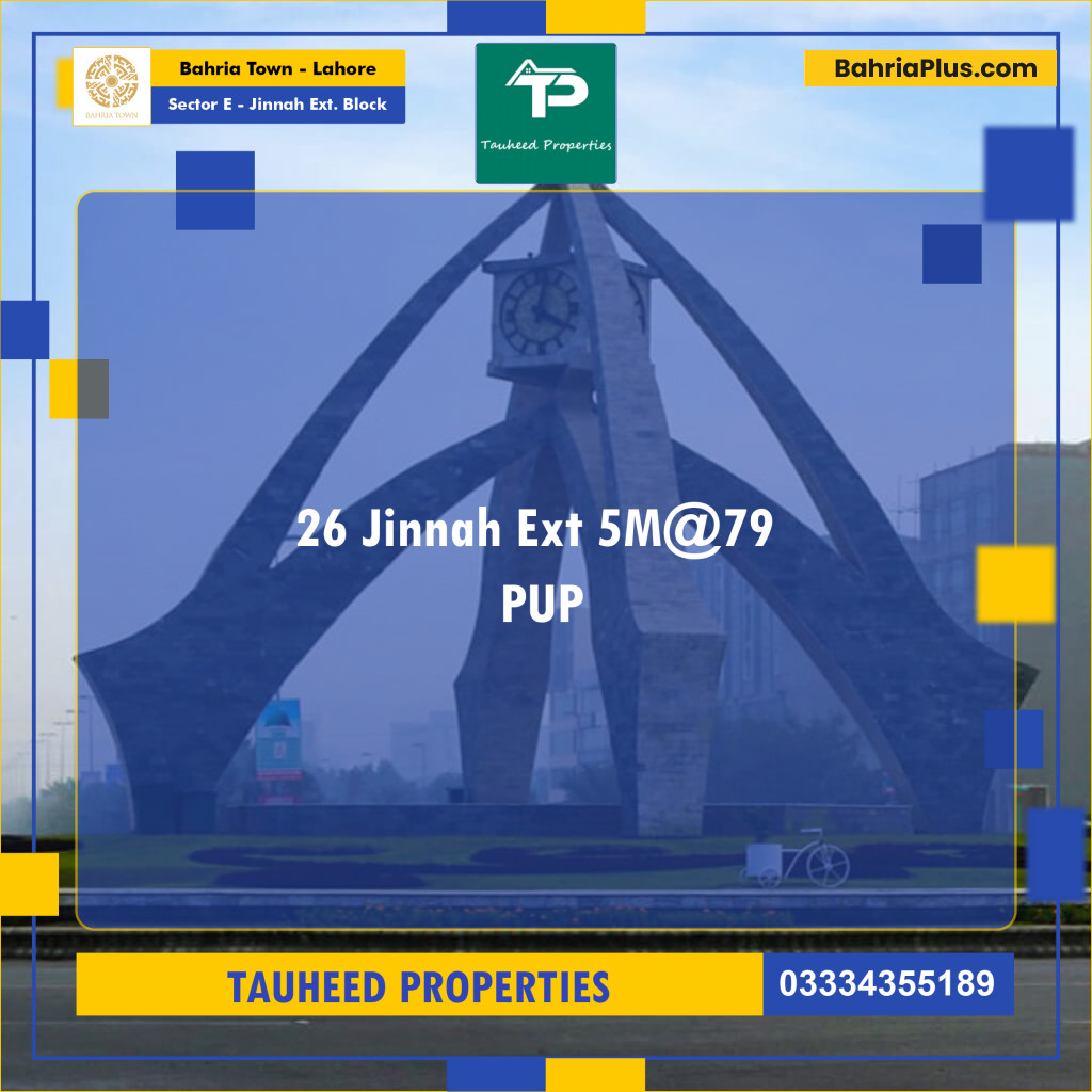 5 Marla Residential Plot for Sale in Sector E - Jinnah Ext. Block -  Bahria Town, Lahore - (BP-272525)