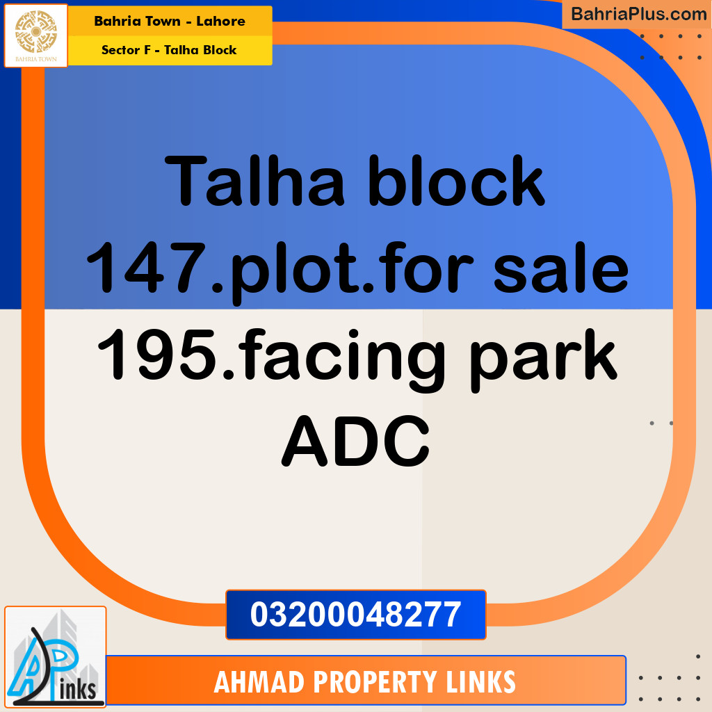 5 Marla Residential Plot for Sale in Sector F - Talha Block -  Bahria Town, Lahore - (BP-272625)