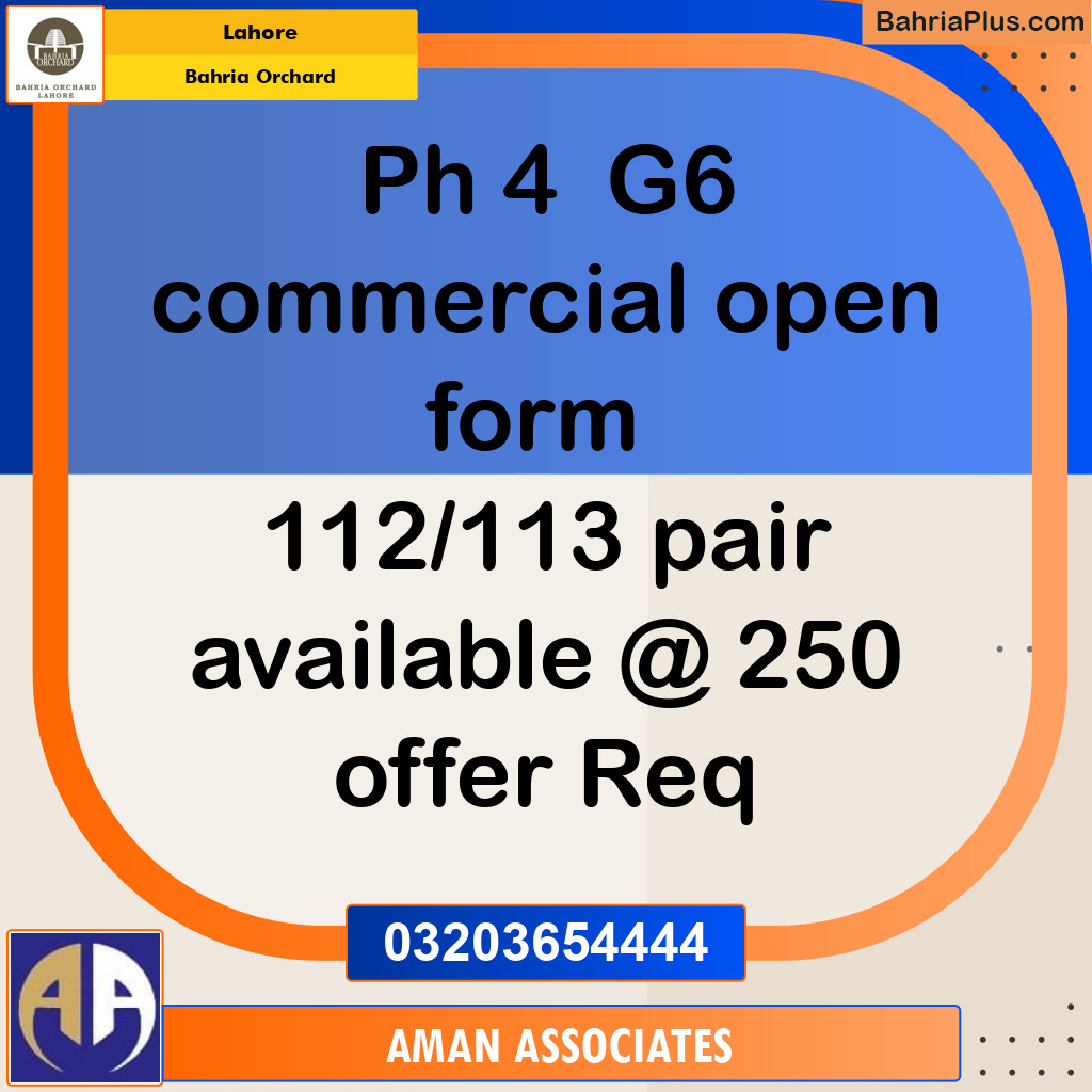 Commercial Plot for Sale in Bahria Orchard, Lahore - (BP-272642)