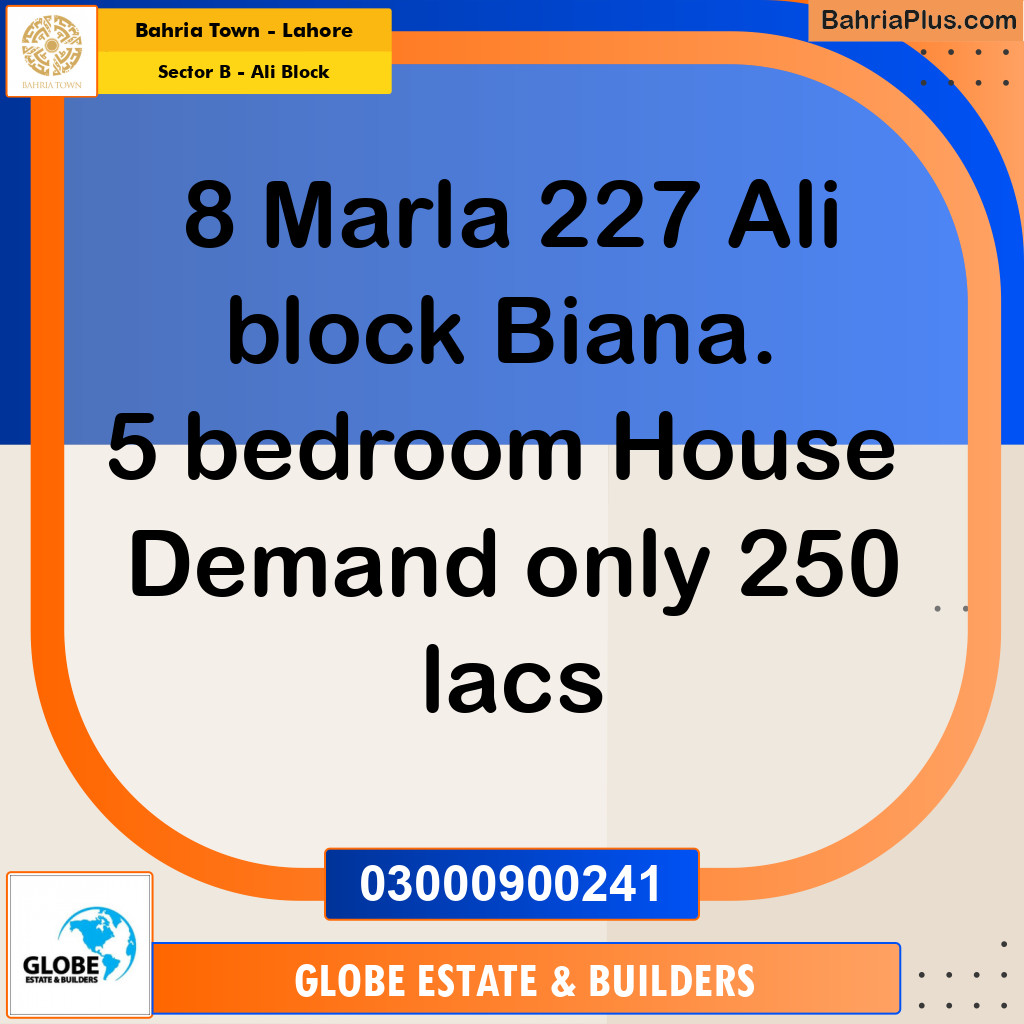 8 Marla Residential House for Sale in Sector B - Ali Block -  Bahria Town, Lahore - (BP-272686)