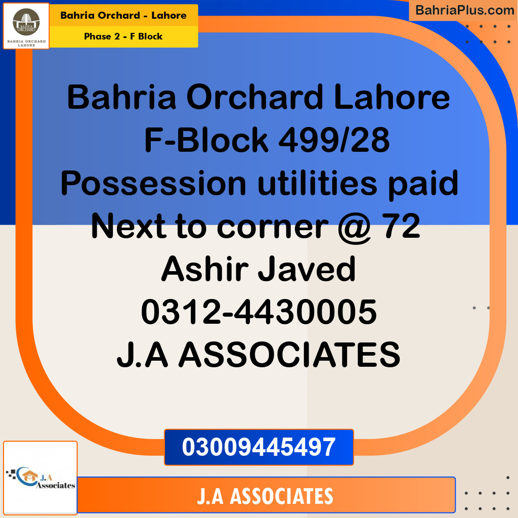 8 Marla Residential Plot for Sale in Phase 2 - F Block -  Bahria Orchard, Lahore - (BP-272700)