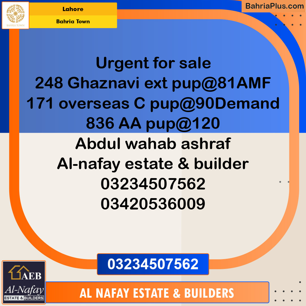 Residential Plot for Sale in Bahria Town, Lahore - (BP-272710)