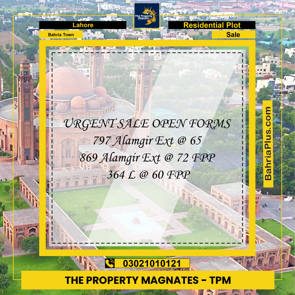 Residential Plot for Sale in Bahria Town, Lahore - (BP-272726)