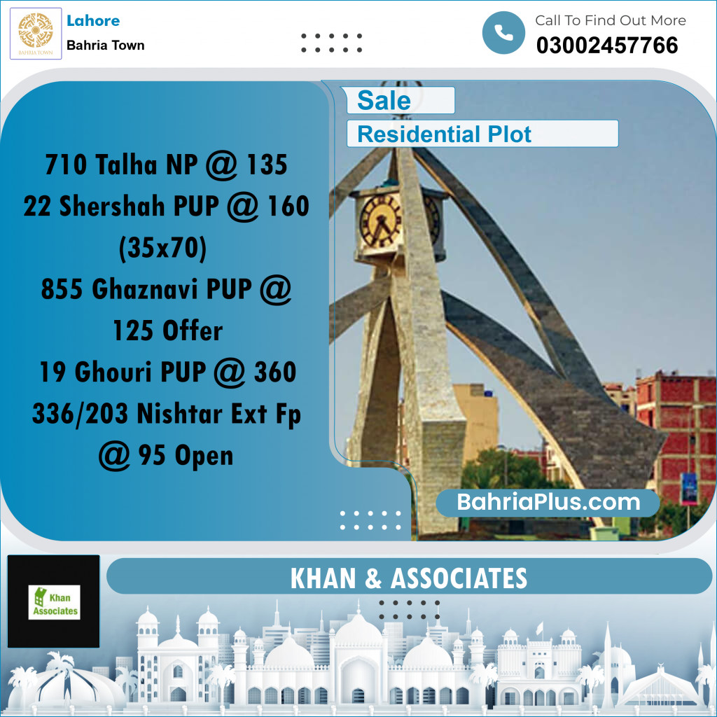Residential Plot for Sale in Bahria Town, Lahore - (BP-272735)
