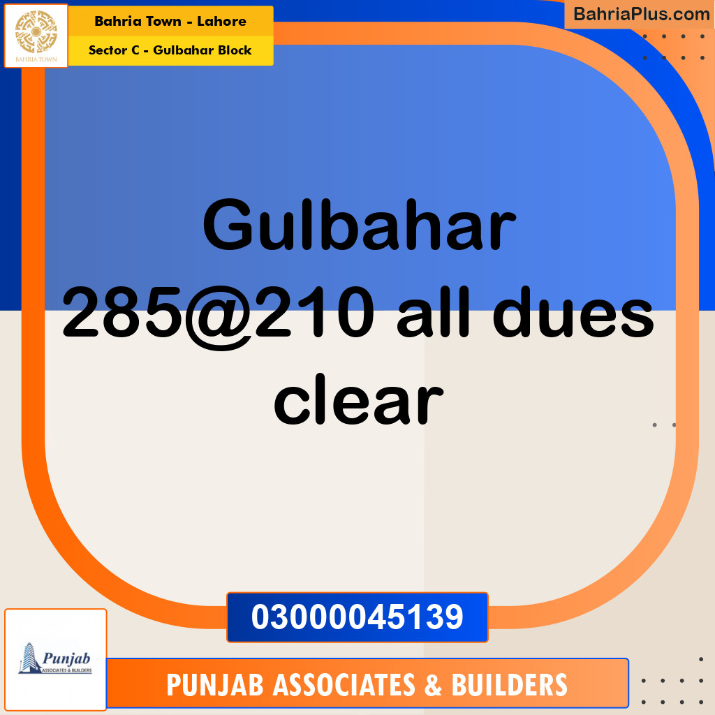 10 Marla Residential Plot for Sale in Sector C - Gulbahar Block -  Bahria Town, Lahore - (BP-272756)