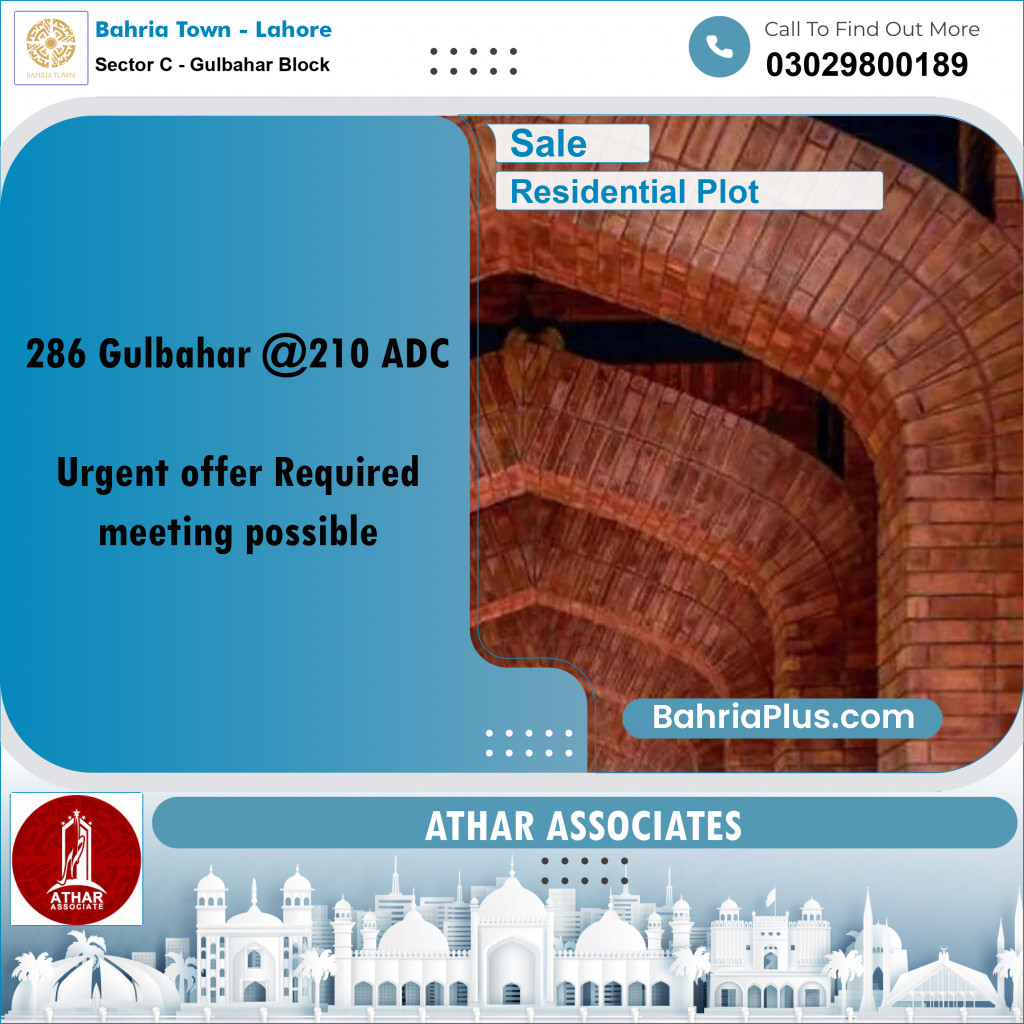 10 Marla Residential Plot for Sale in Sector C - Gulbahar Block -  Bahria Town, Lahore - (BP-272768)