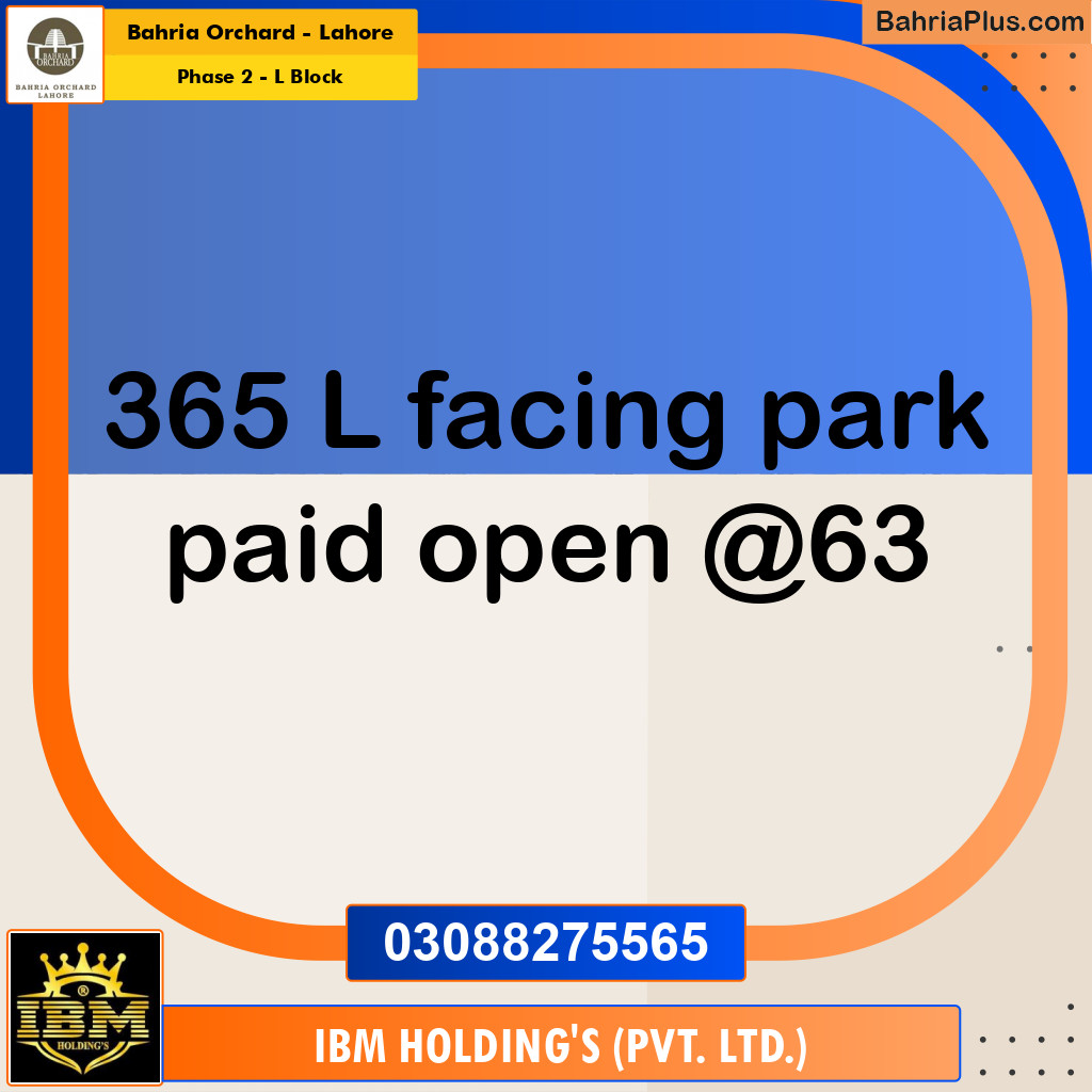 5 Marla Residential Plot for Sale in Phase 2 - L Block -  Bahria Orchard, Lahore - (BP-272811)
