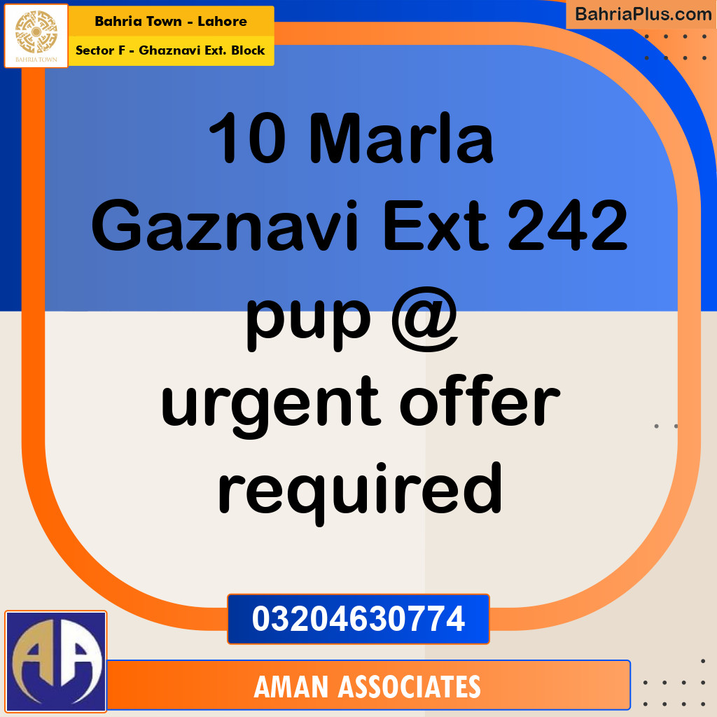 10 Marla Residential Plot for Sale in Sector F - Ghaznavi Ext. Block -  Bahria Town, Lahore - (BP-272815)
