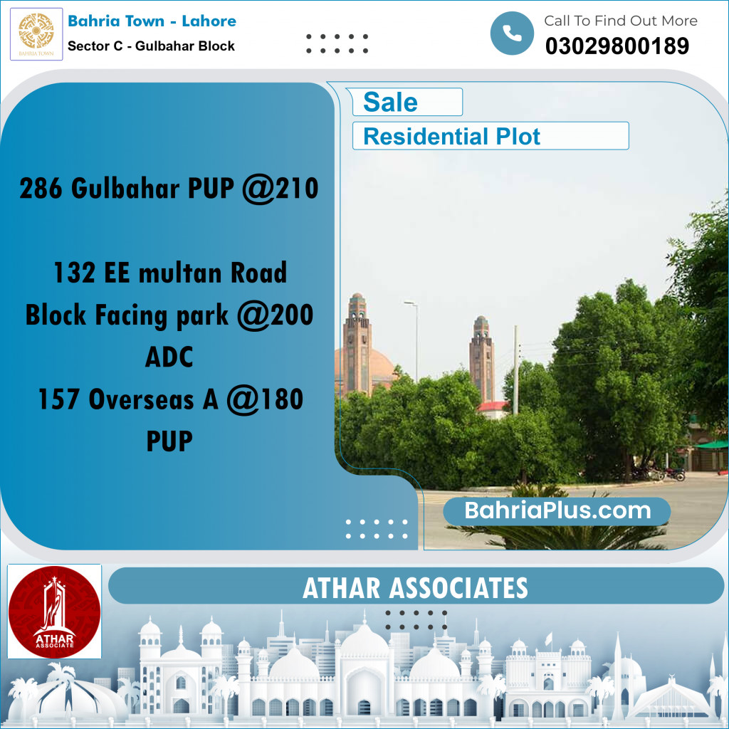 10 Marla Residential Plot for Sale in Sector C - Gulbahar Block -  Bahria Town, Lahore - (BP-272884)