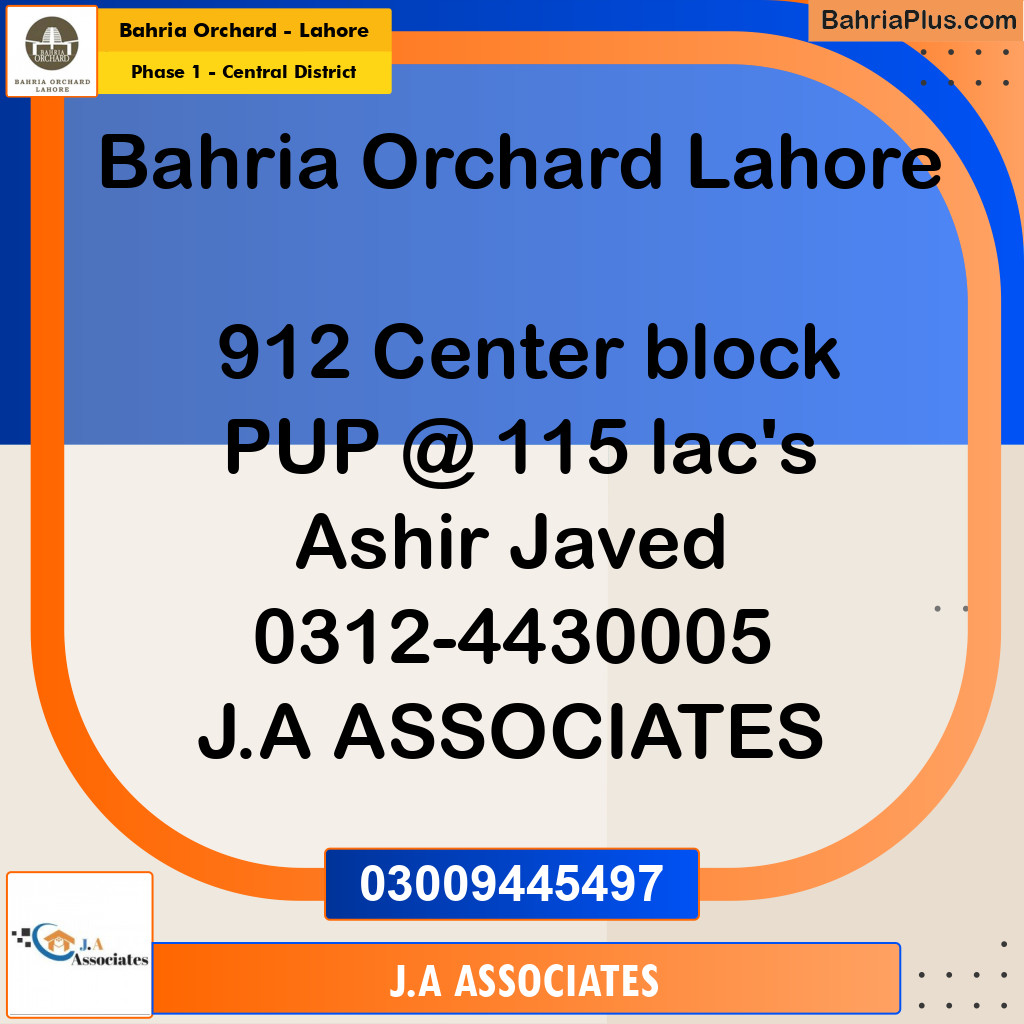 10 Marla Residential Plot for Sale in Phase 1 - Central District -  Bahria Orchard, Lahore - (BP-272964)