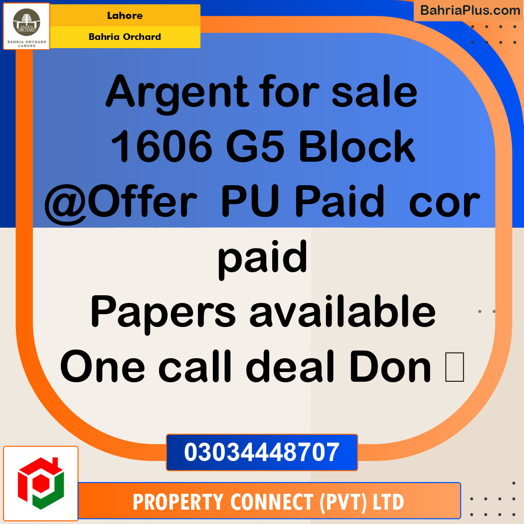 Residential Plot for Sale in Bahria Orchard, Lahore - (BP-272990)