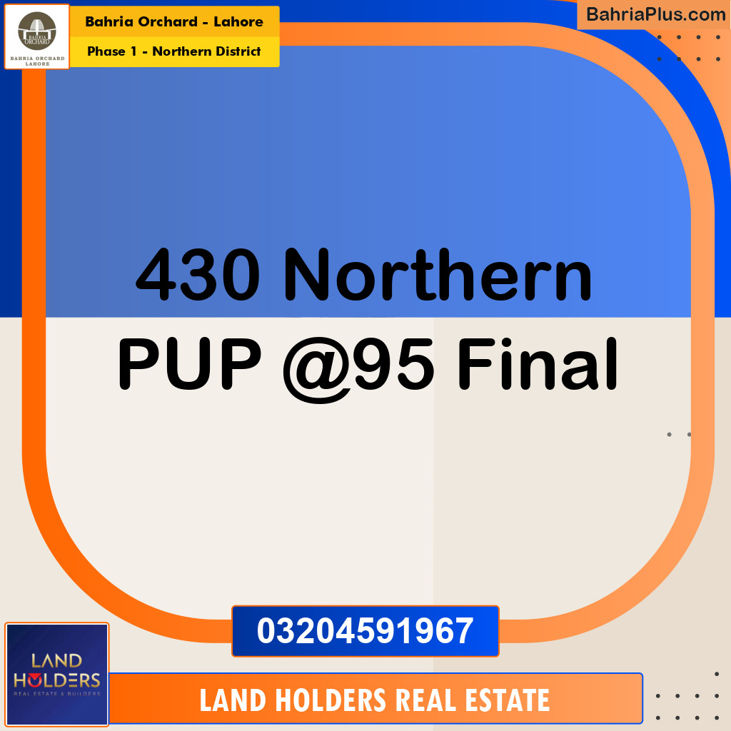 10 Marla Residential Plot for Sale in Phase 1 - Northern District -  Bahria Orchard, Lahore - (BP-273003)
