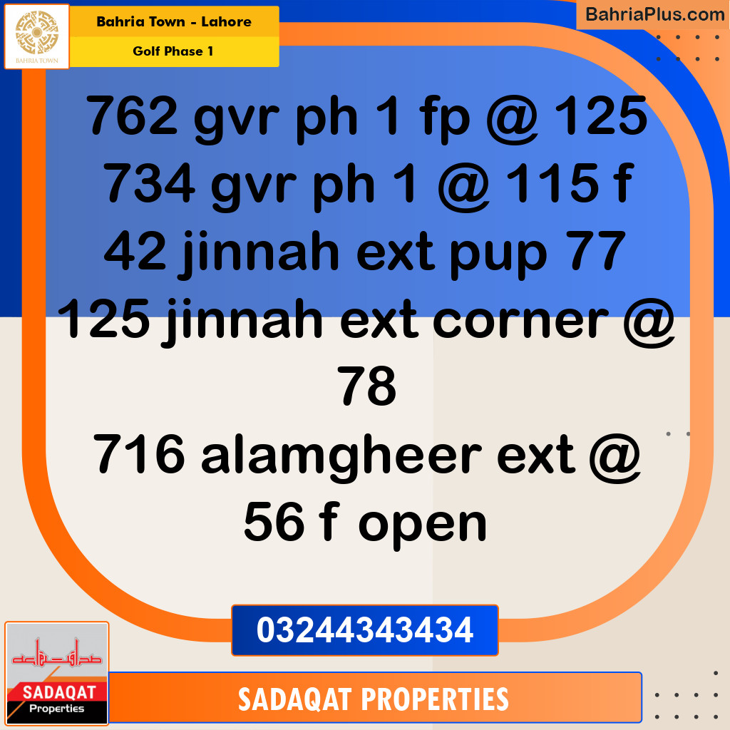 10 Marla Residential Plot for Sale in Golf Phase 1 -  Bahria Town, Lahore - (BP-273063)