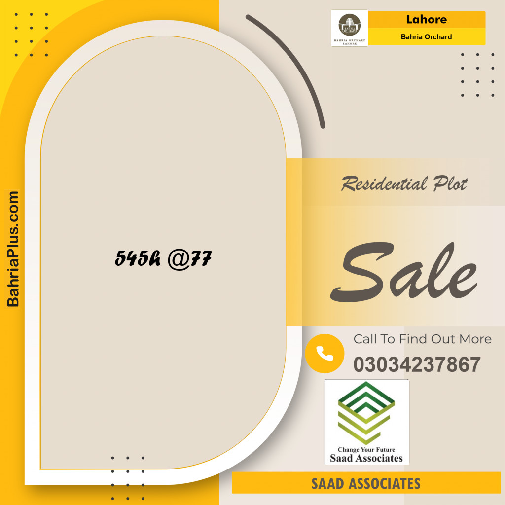 8 Marla Residential Plot for Sale in Bahria Orchard, Lahore - (BP-273129)