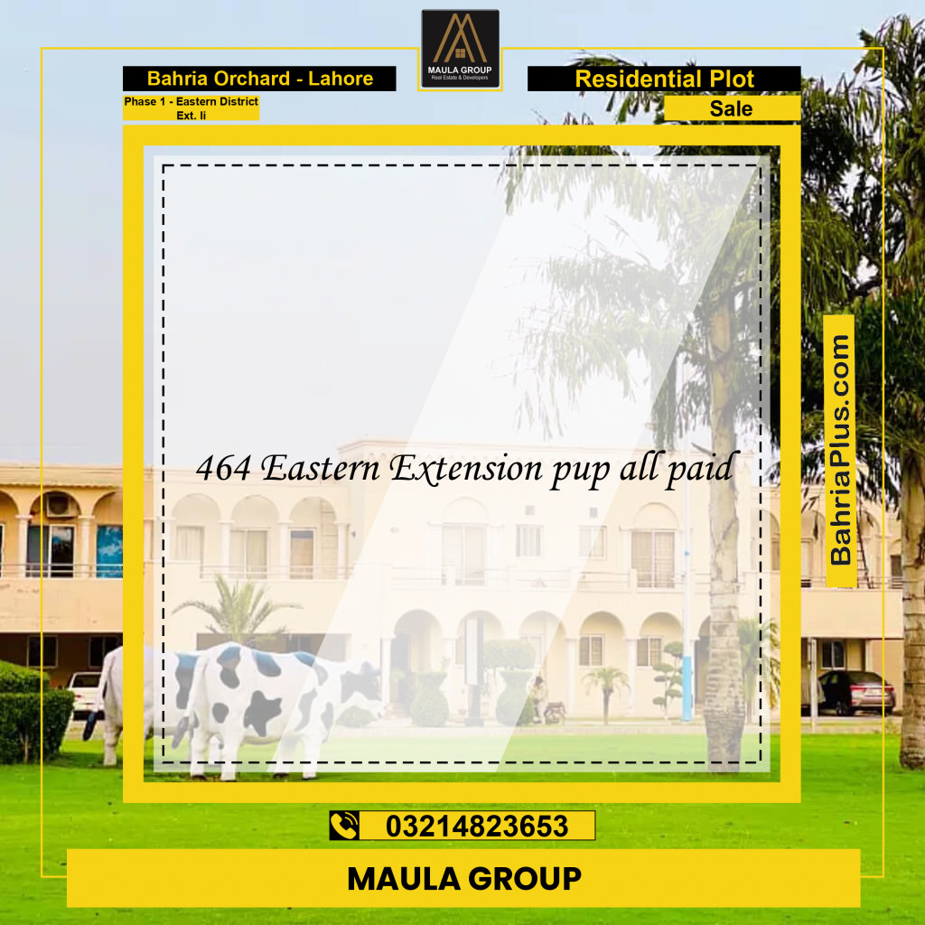 6.66 Marla Residential Plot for Sale in Phase 1 - Eastern District Ext. II -  Bahria Orchard, Lahore - (BP-273134)