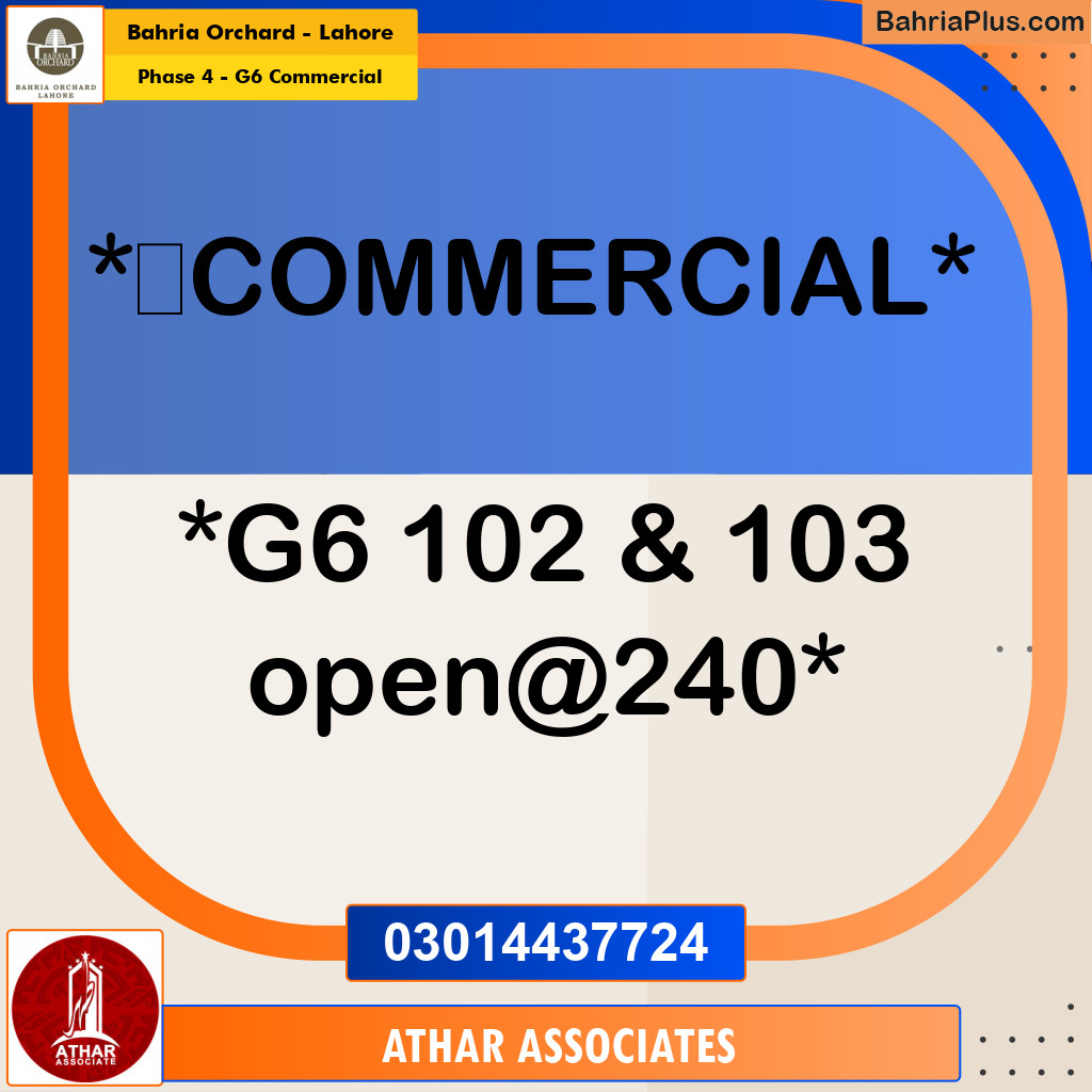 5 Marla Commercial Plot for Sale in Phase 4 - G6 Commercial -  Bahria Orchard, Lahore - (BP-273136)