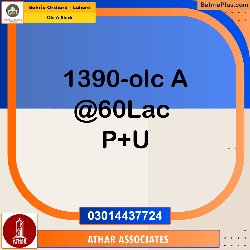 5 Marla Residential Plot for Sale in OLC-A Block -  Bahria Orchard, Lahore - (BP-273157)