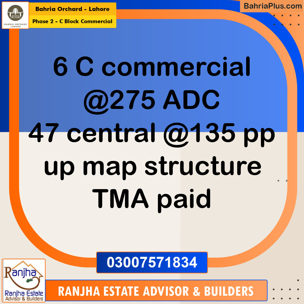 5 Marla Commercial Plot for Sale in Phase 2 - C Block Commercial -  Bahria Orchard, Lahore - (BP-273163)
