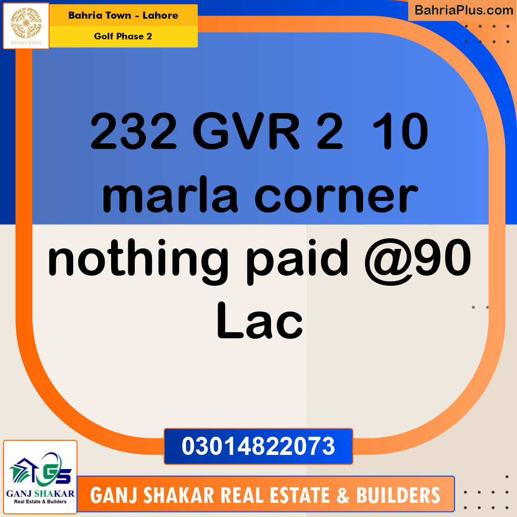 10 Marla Residential Plot for Sale in Golf Phase 2 -  Bahria Town, Lahore - (BP-273184)
