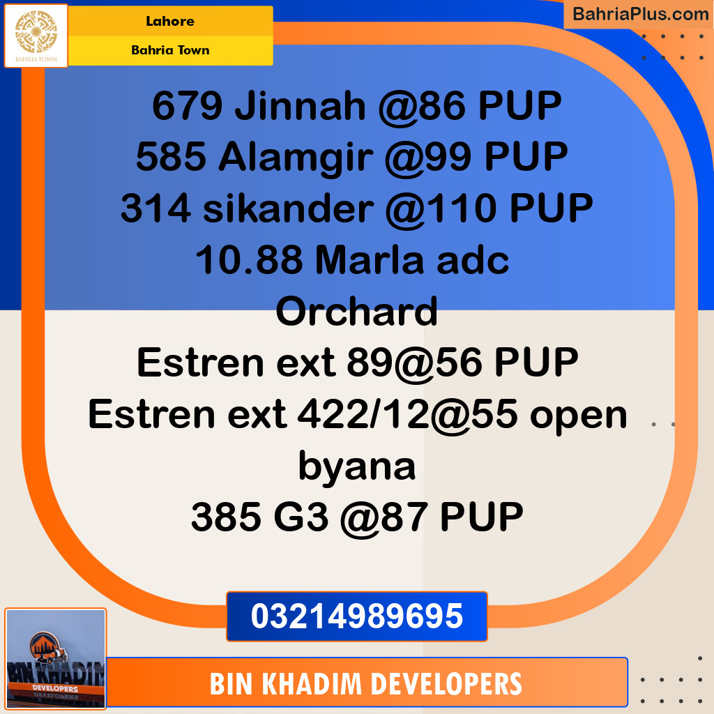 Residential Plot for Sale in Bahria Town, Lahore - (BP-273191)