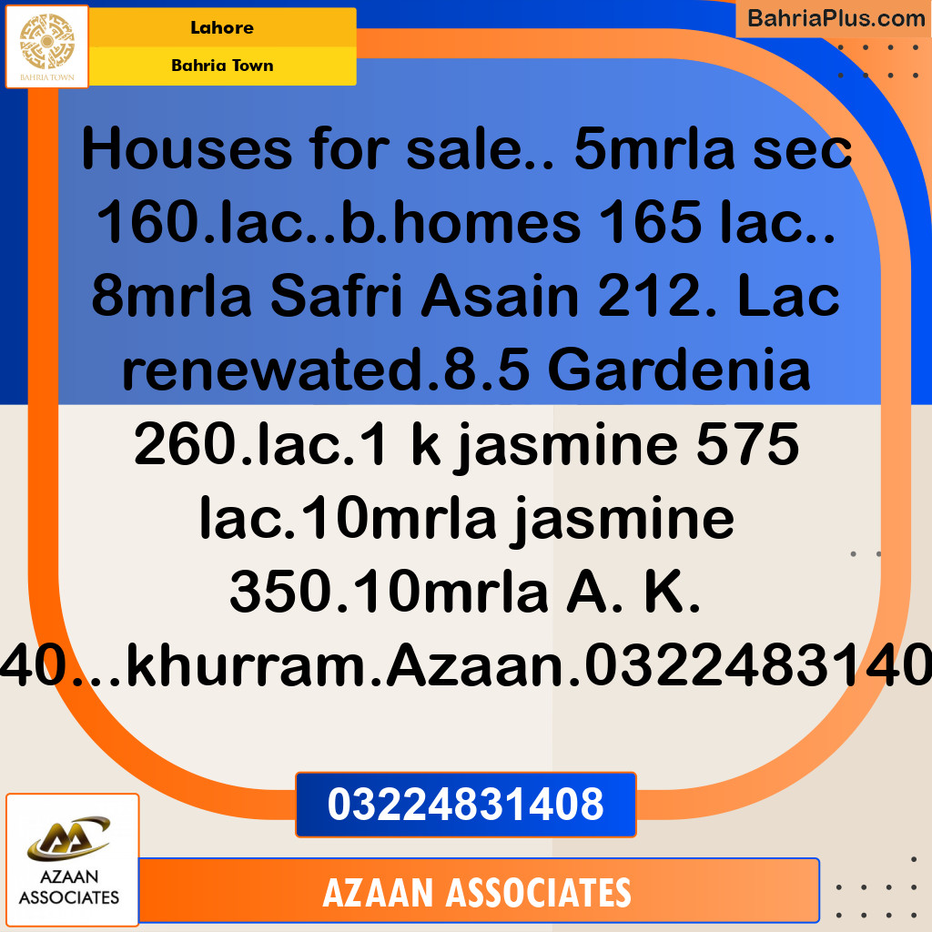Residential House for Sale in Bahria Town, Lahore - (BP-273196)