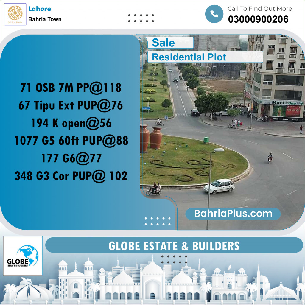 Residential Plot for Sale in Bahria Town, Lahore - (BP-273259)