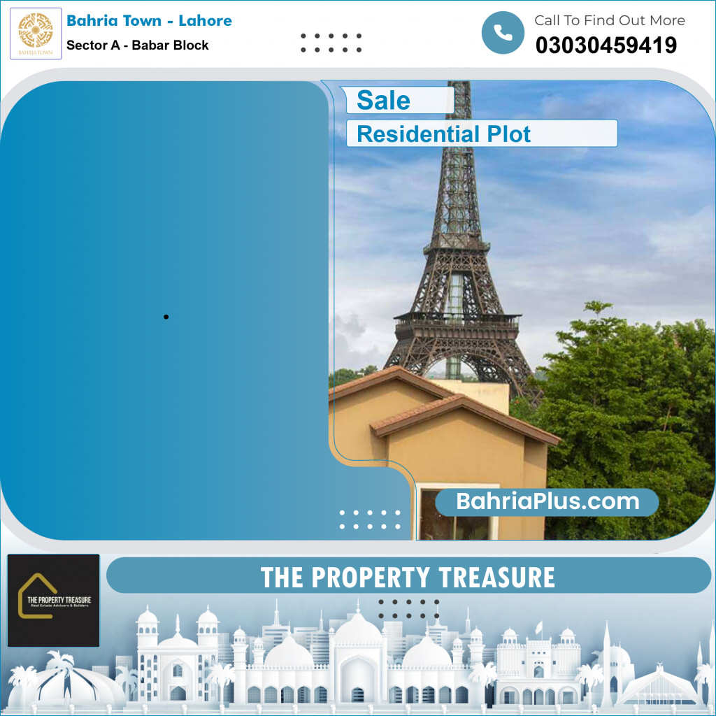 2 Kanal Residential Plot for Sale in Sector A - Babar Block -  Bahria Town, Lahore - (BP-273272)