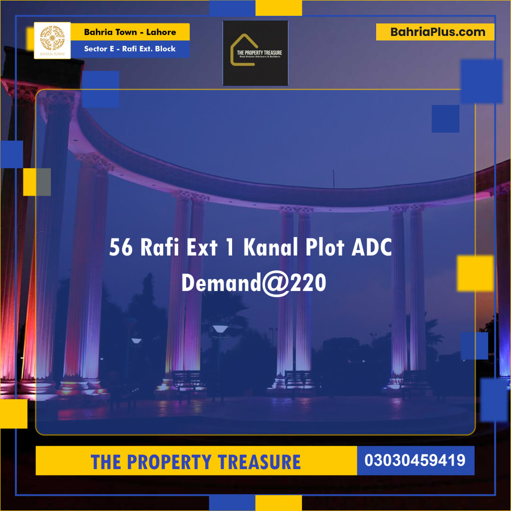 1 Kanal Residential Plot for Sale in Sector E - Rafi Ext. Block -  Bahria Town, Lahore - (BP-273274)