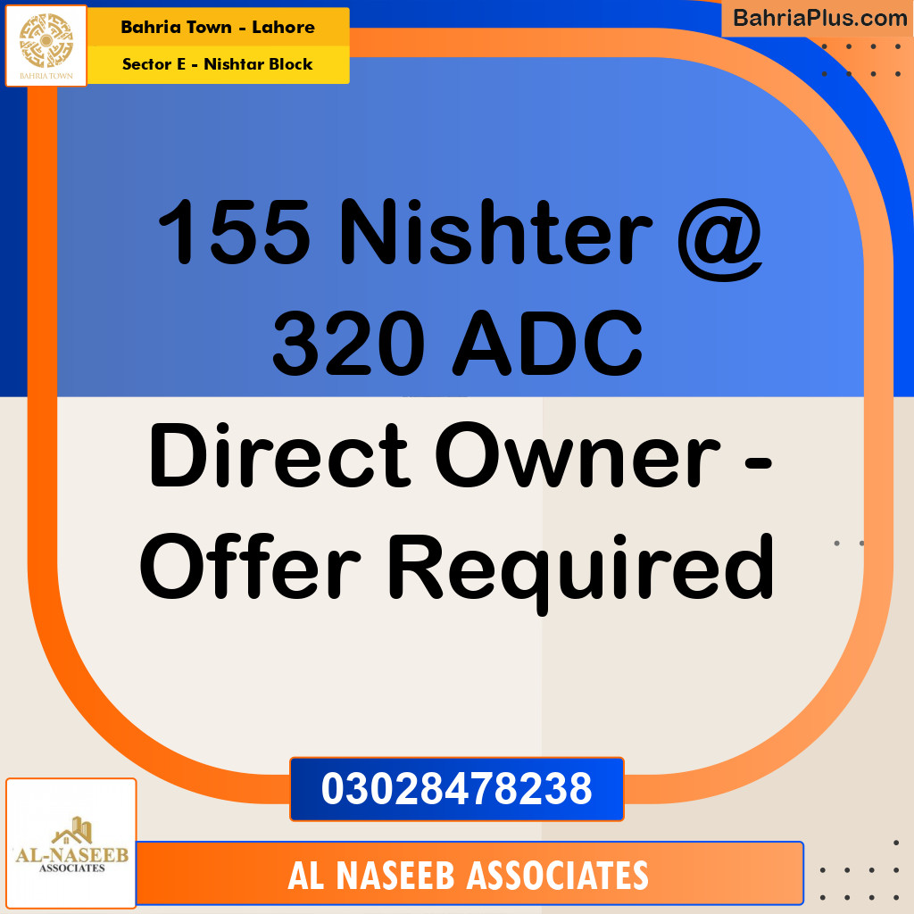 20 Marla Residential Plot for Sale in Sector E - Nishtar Block -  Bahria Town, Lahore - (BP-273358)