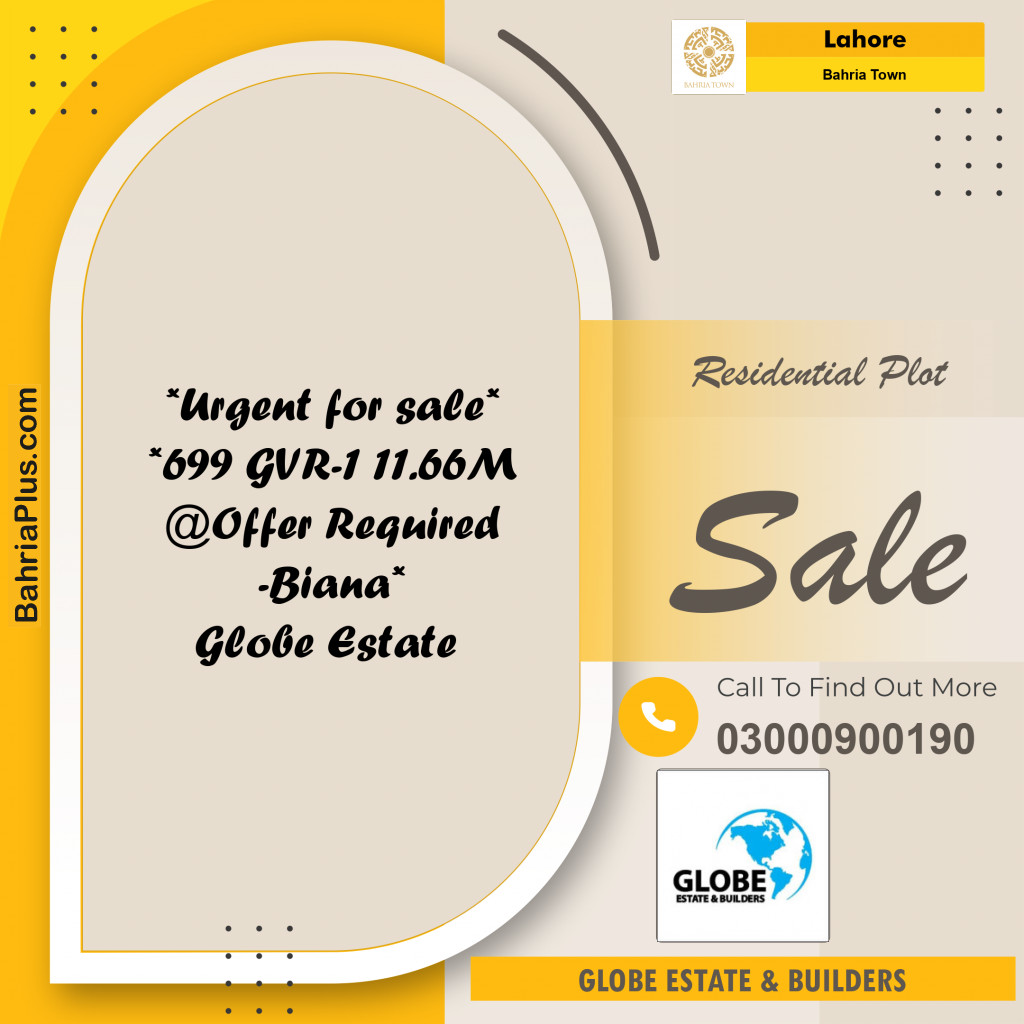 Residential Plot for Sale in Bahria Town, Lahore - (BP-273377)