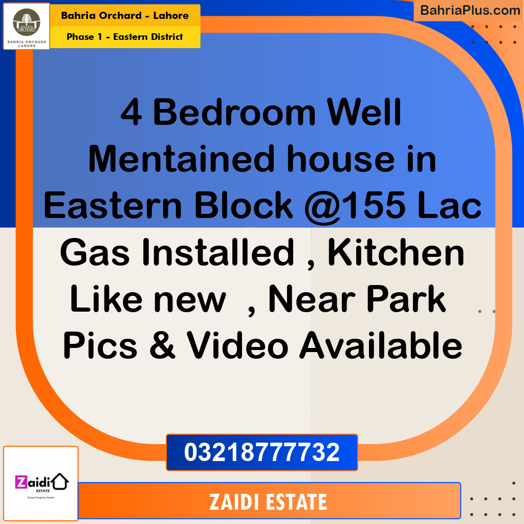 5 Marla Residential House for Sale in Phase 1 - Eastern District -  Bahria Orchard, Lahore - (BP-273381)