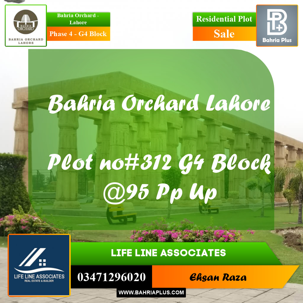 10 Marla Residential Plot for Sale in Phase 4 - G4 Block -  Bahria Orchard, Lahore - (BP-273384)