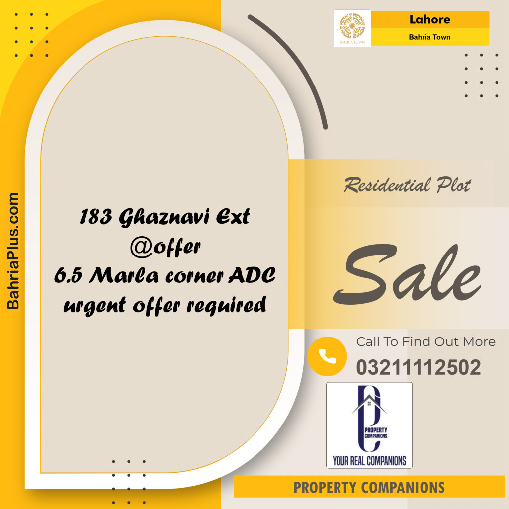 Residential Plot for Sale in Bahria Town, Lahore - (BP-273455)