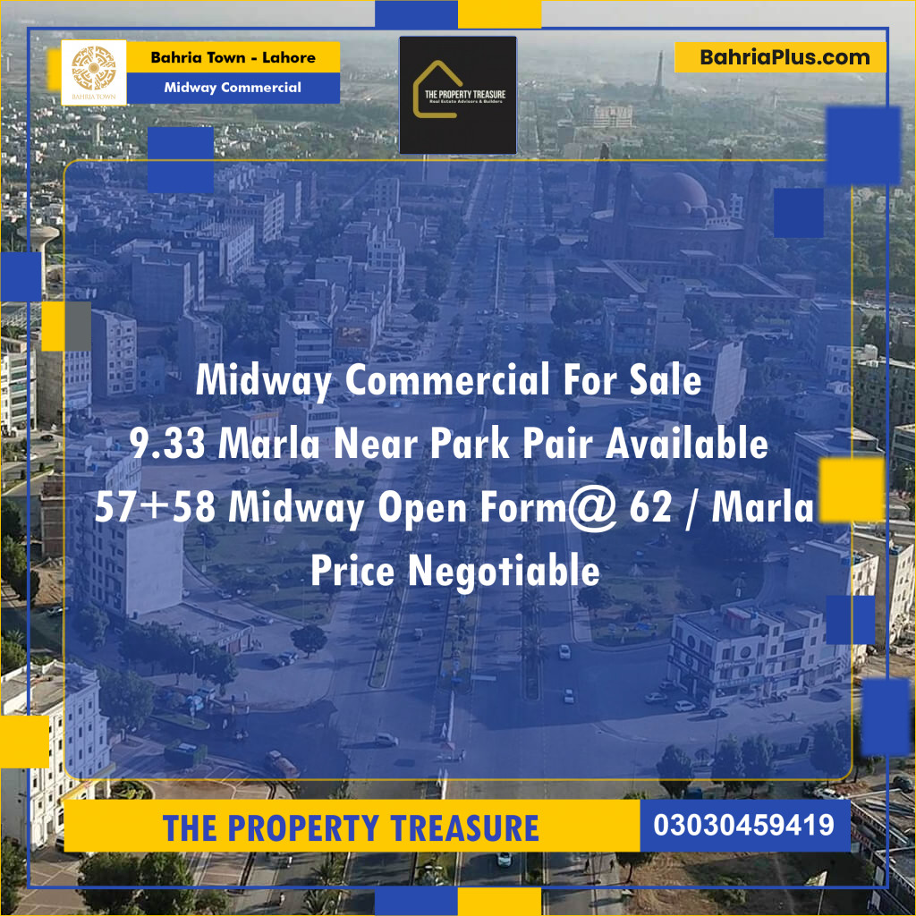Commercial Plot for Sale in Midway Commercial -  Bahria Town, Lahore - (BP-273483)