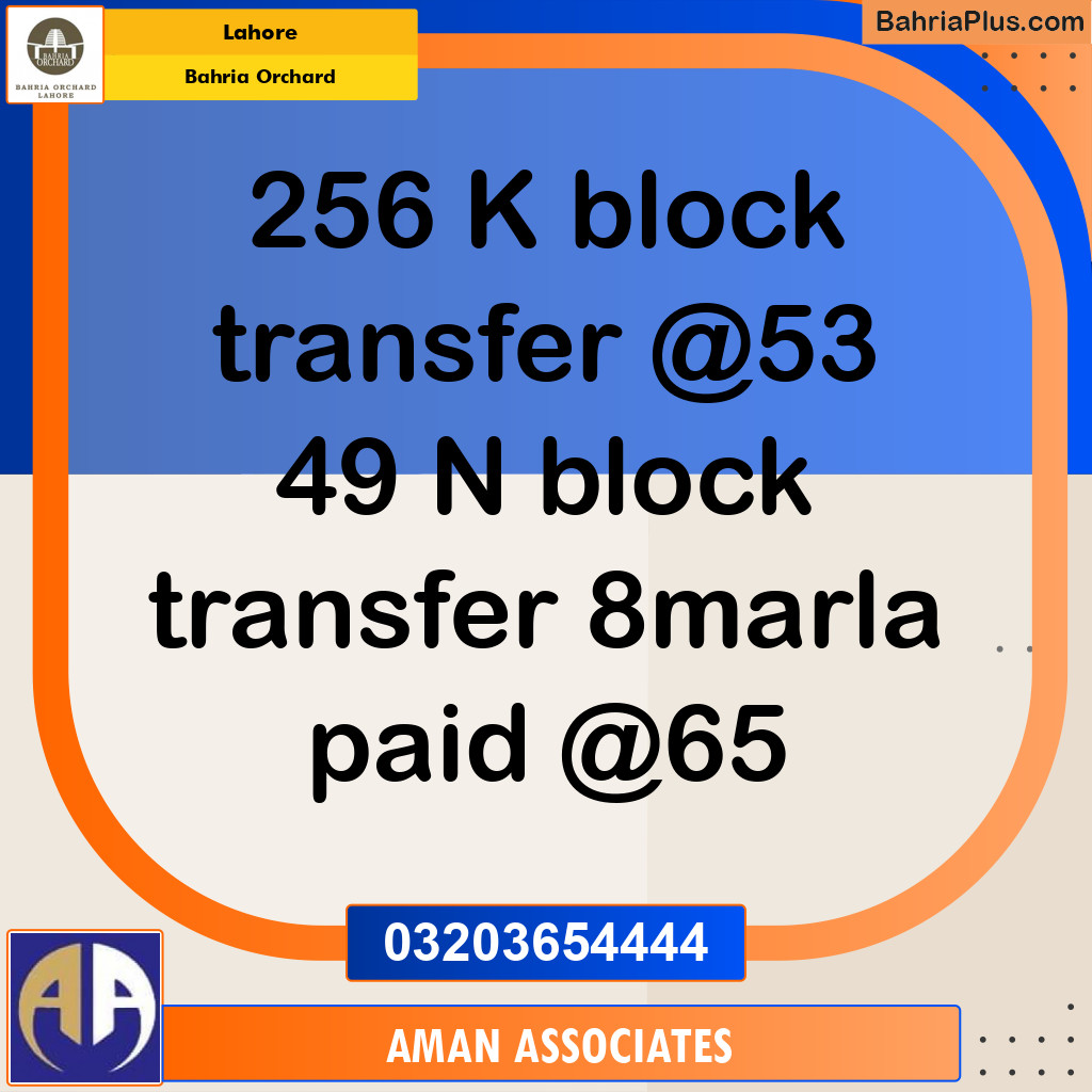 Residential Plot for Sale in Bahria Orchard, Lahore - (BP-273602)